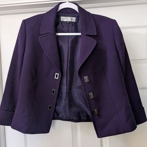 Tahari Arthur S Levine Purple Blazer Size 6 Petite